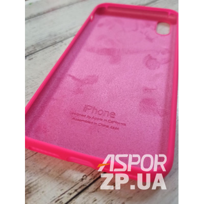 Накладка (з мікрофіброю) Silk Original Full Cover для iPhone XS Max- №39 яскраво- рожевий