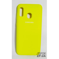 Накладка (з мікрофіброю) Silk Original Full Cover для Samsung A20/A205/A30/A305- №43 яскраво-жовтий