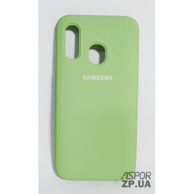 Накладка (з мікрофіброю) Silk Original Full Cover для Samsung A40/A405- №1 м`ятно- зелений