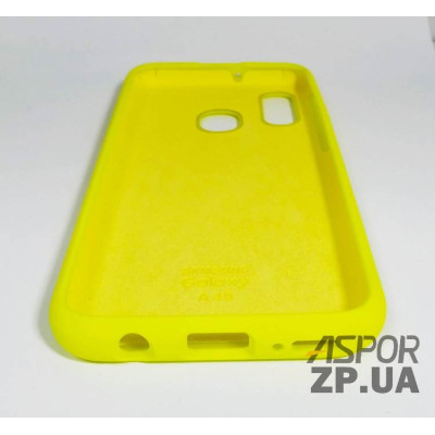Накладка (з мікрофіброю) Silk Original Full Cover для Samsung A40/A405- №43 яскраво-жовтий