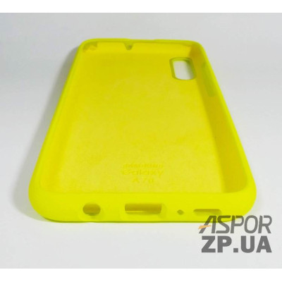 Накладка (з мікрофіброю) Silk Original Full Cover для Samsung A70/A705- №43 яскраво-жовтий