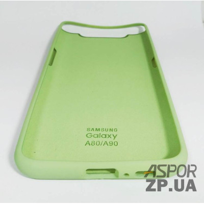 Накладка (з мікрофіброю) Silk Original Full Cover для Samsung A80/A90- №1 м`ятно- зелений