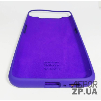 Накладка (з мікрофіброю) Silk Original Full Cover для Samsung A80/A90- №36 фіолетовий