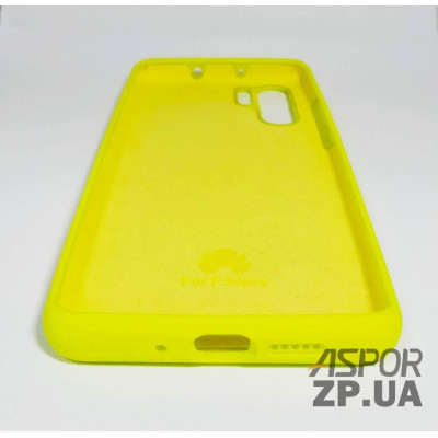 Накладка (з мікрофіброю) Silk Original Full Cover для Huawei P30 Pro- №43 яскраво-жовтий
