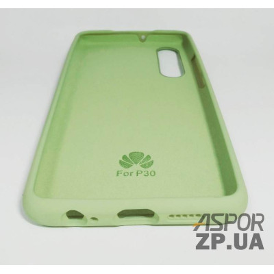 Накладка (з мікрофіброю) Silk Original Full Cover для Huawei P30- №1 м`ятно- зелений