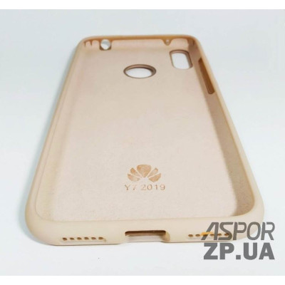 Накладка (з мікрофіброю) Silk Original Full Cover для Huawei Y7 Prime 2019- №1 пісочно- рожевий