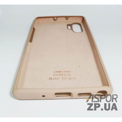 Накладка (з мікрофіброю) Silk Original Full Cover для Samsung Note 10 Pro/Note 10 Plus- №1 пісочно- рожевий