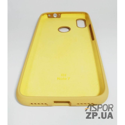 Накладка (з мікрофіброю) Silk Original Full Cover для Xiaomi Redmi Note 7 Pro- №28 золотий