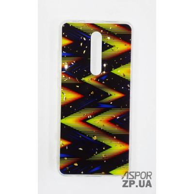 Накладка прозора з малюнком для Xiaomi Mi 9T- Блискавка жовта