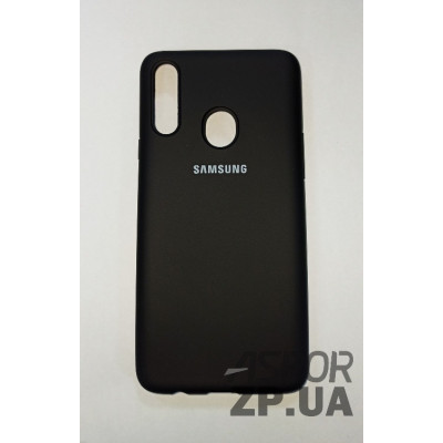 Накладка (з мікрофіброю) Silk Original Full Cover для Samsung A20S/A207- чорний