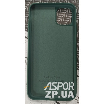 Накладка (з мікрофіброю) Silk SMTT для iPhone 11 Pro Max- темно- зелений