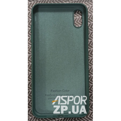 Накладка (з мікрофіброю) Silk SMTT для iPhone XS Max- темно- зелений