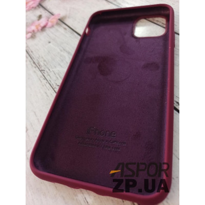 Накладка (з мікрофіброю) Silk Original Full Cover для iPhone 11 Pro Max- №59 бордовий