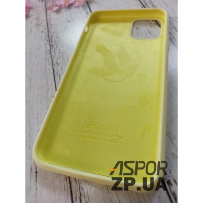 Накладка (з мікрофіброю) Silk Original Full Cover для iPhone 11 Pro Max- №53 жовтий