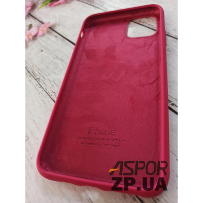Накладка (з мікрофіброю) Silk Original Full Cover для iPhone 11 Pro Max- №35 світло- бордовий