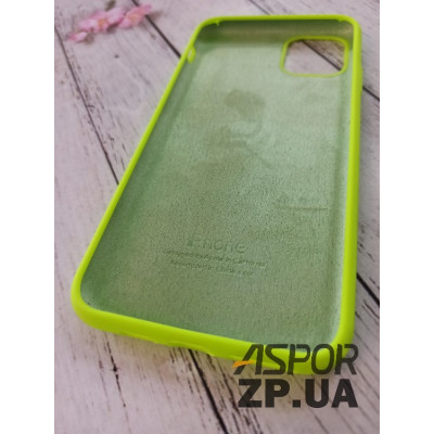 Накладка (з мікрофіброю) Silk Original Full Cover для iPhone 11 Pro Max- №40 світло- салатовий