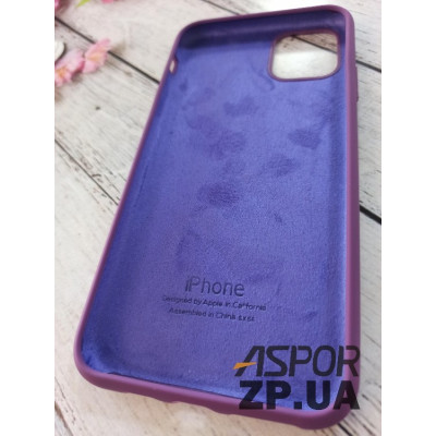Накладка (з мікрофіброю) Silk Original Full Cover для iPhone 11 Pro Max- №30 темно- фіолетовий