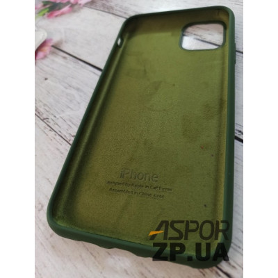 Накладка (з мікрофіброю) Silk Original Full Cover для iPhone 11 Pro Max- хакі