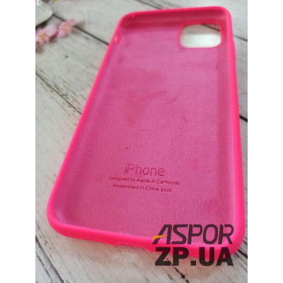 Накладка (з мікрофіброю) Silk Original Full Cover для iPhone 11 Pro Max- №39 яскраво- рожевий