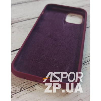 Накладка (з мікрофіброю) Silk Original Full Cover для iPhone 11 Pro- №59 бордовий