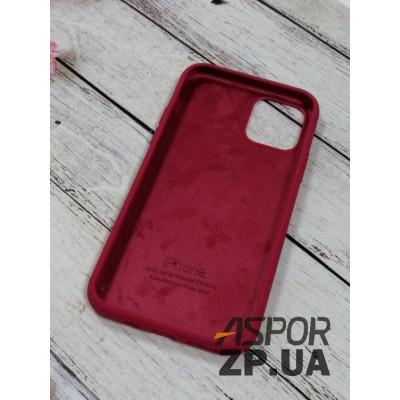 Накладка (з мікрофіброю) Silk Original Full Cover для iPhone 11 Pro- №35 світло- бордовий