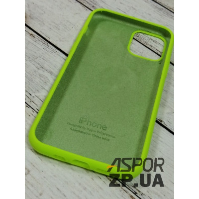 Накладка (з мікрофіброю) Silk Original Full Cover для iPhone 11 Pro- №40 світло- салатовий