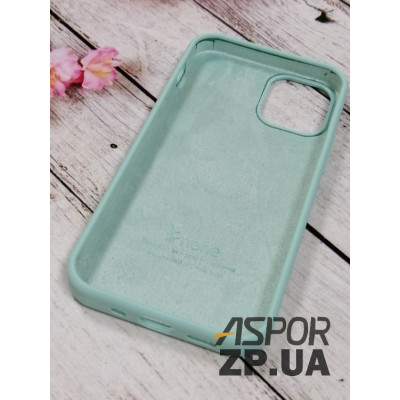 Накладка (з мікрофіброю) Silk Original Full Cover для iPhone 12 mini 5.4`- №47 бірюзовий
