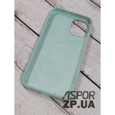 Накладка (з мікрофіброю) Silk Original Full Cover для iPhone 12 mini 5.4`- №17 блідо- бірюзовий