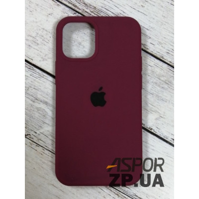 Накладка (з мікрофіброю) Silk Original Full Cover для iPhone 12 mini 5.4`- №59 бордовий Накладка (з мікрофіброю) Silk Original Full Cover для iPhone 12 mini 5.4`- №59 бордовий