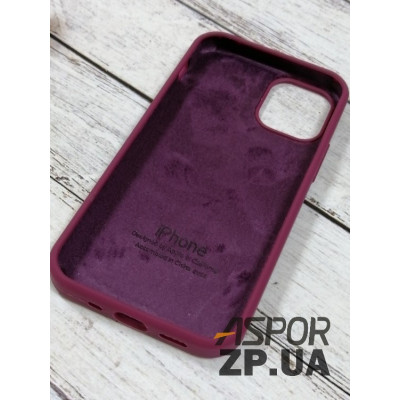 Накладка (з мікрофіброю) Silk Original Full Cover для iPhone 12 mini 5.4`- №59 бордовий