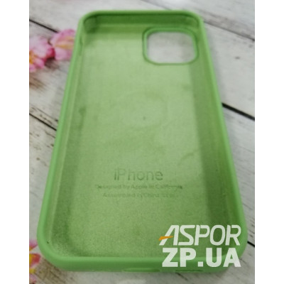 Накладка (з мікрофіброю) Silk Original Full Cover для iPhone 12 mini 5.4`- №1 м`ятно- зелений