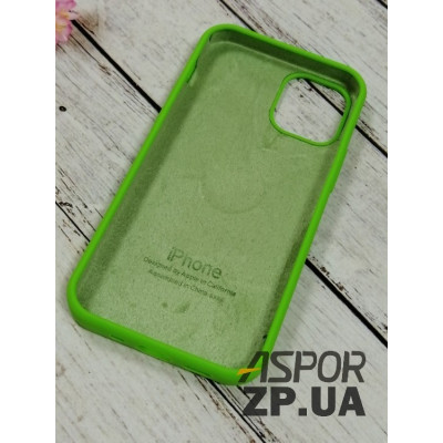 Накладка (з мікрофіброю) Silk Original Full Cover для iPhone 12 mini 5.4`- №31 салатовий