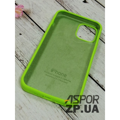Накладка (з мікрофіброю) Silk Original Full Cover для iPhone 12 mini 5.4`- №40 світло- салатовий