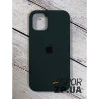 Накладка (з мікрофіброю) Silk Original Full Cover для iPhone 12 mini 5.4`- №60 темно- зелений