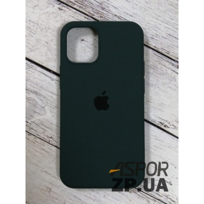 Накладка (з мікрофіброю) Silk Original Full Cover для iPhone 12 mini 5.4`- №60 темно- зелений