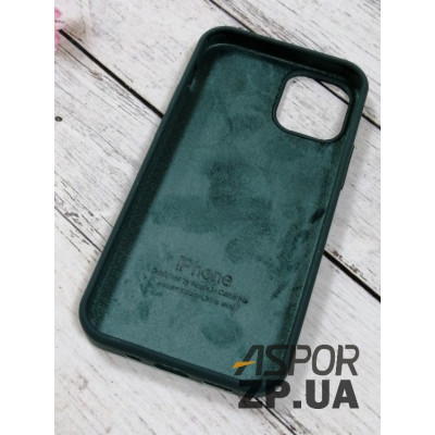 Накладка (з мікрофіброю) Silk Original Full Cover для iPhone 12 mini 5.4`- №60 темно- зелений