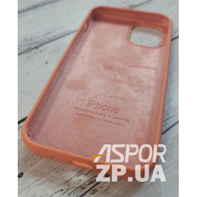 Накладка (з мікрофіброю) Silk Original Full Cover для iPhone 12 mini 5.4`- №58 темно- помаранчевий