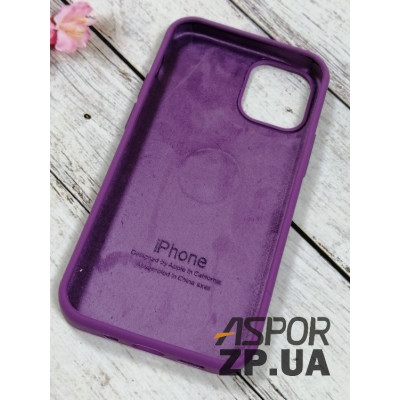 Накладка (з мікрофіброю) Silk Original Full Cover для iPhone 12 mini 5.4`- №30 темно- фіолетовий