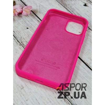 Накладка (з мікрофіброю) Silk Original Full Cover для iPhone 12 mini 5.4`- №39 яскраво- рожевий