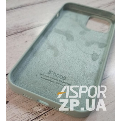 Накладка (з мікрофіброю) Silk Original Full Cover для iPhone 12 Pro Max 6.7`- №17 блідо- бірюзовий