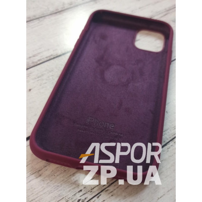 Накладка (з мікрофіброю) Silk Original Full Cover для iPhone 12 Pro Max 6.7`- №59 бордовий