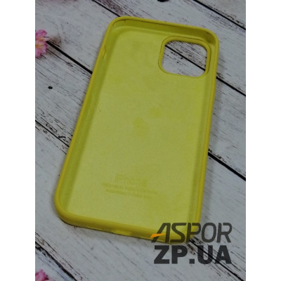Накладка (з мікрофіброю) Silk Original Full Cover для iPhone 12 Pro Max 6.7`- №53 жовтий