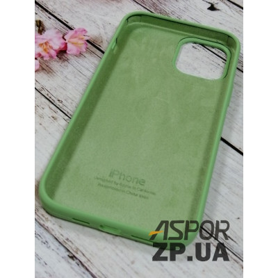 Накладка (з мікрофіброю) Silk Original Full Cover для iPhone 12 Pro Max 6.7`- №1 м`ятно- зелений
