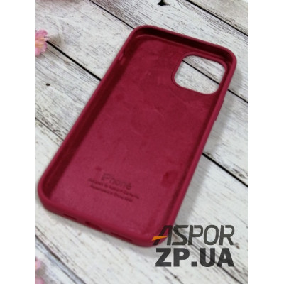 Накладка (з мікрофіброю) Silk Original Full Cover для iPhone 12 Pro Max 6.7`- №35 світло- бордовий