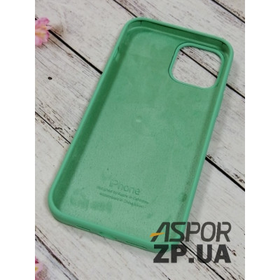 Накладка (з мікрофіброю) Silk Original Full Cover для iPhone 12 Pro Max 6.7`- №51 світло- зелений