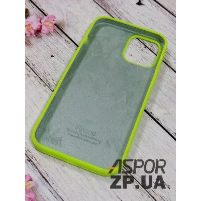 Накладка (з мікрофіброю) Silk Original Full Cover для iPhone 12 Pro Max 6.7`- №40 світло- салатовий