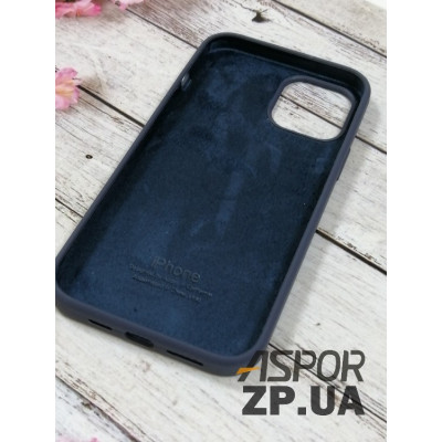 Накладка (з мікрофіброю) Silk Original Full Cover для iPhone 12 Pro Max 6.7`- темно- синій