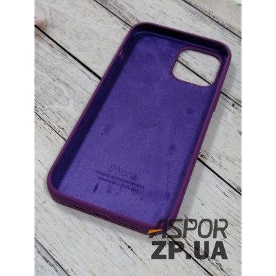 Накладка (з мікрофіброю) Silk Original Full Cover для iPhone 12 Pro Max 6.7`- темно- фіолетовий
