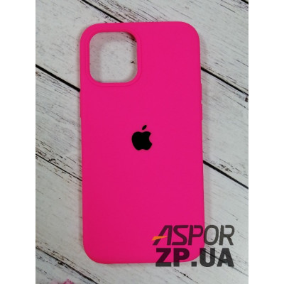 Накладка (з мікрофіброю) Silk Original Full Cover для iPhone 12 Pro Max 6.7`- №39 яскраво- рожевий Накладка (з мікрофіброю) Silk Original Full Cover для iPhone 12 Pro Max 6.7`- №39 яскраво- рожевий