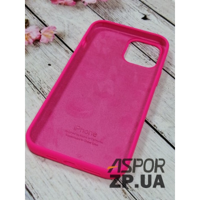 Накладка (з мікрофіброю) Silk Original Full Cover для iPhone 12 Pro Max 6.7`- №39 яскраво- рожевий